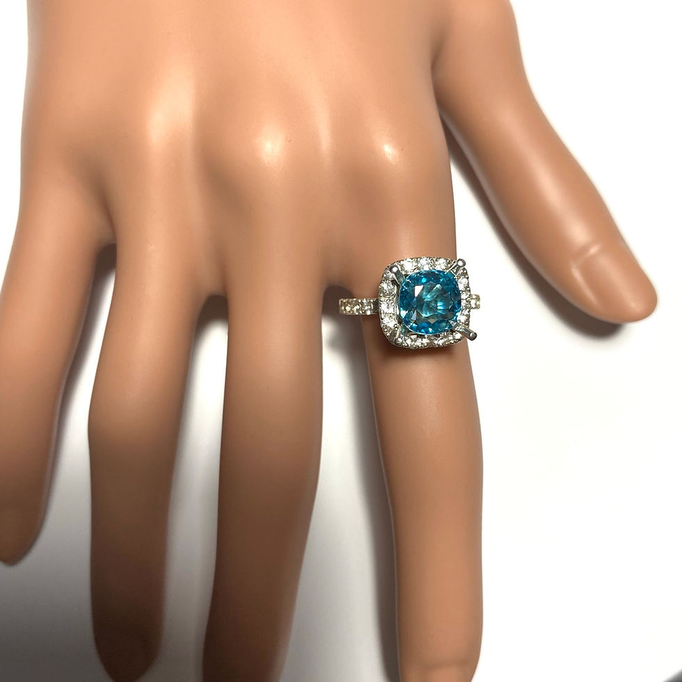 縮圖：3.4ct Natural Paraiba Blue Zircon 925 Silver / Gold/ Platinum ring