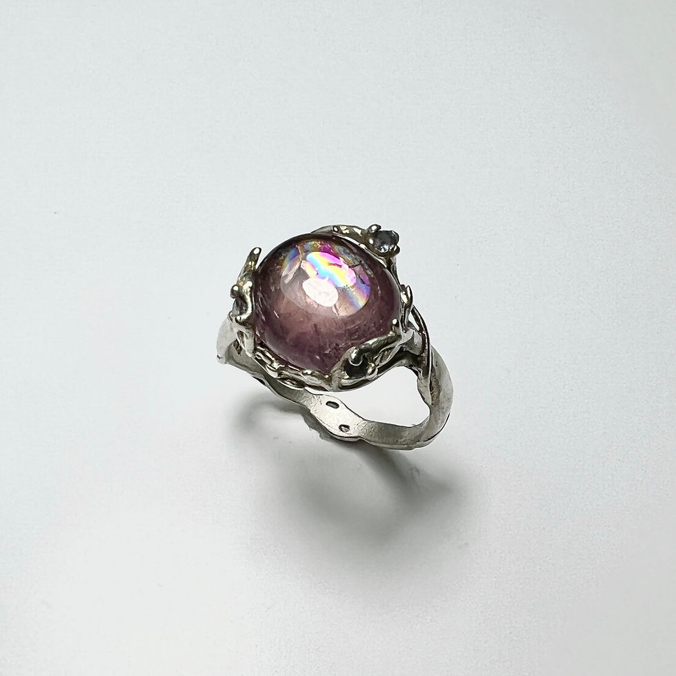 縮圖：5.8cts Natural Pink purple Diaspore 925 Silver / Gold/ Platinum ring