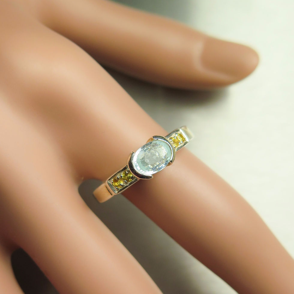 Miniatura: 0.5cts Natural paraiba blue tourmaline 925 Silver / Gold/ Platinum ring