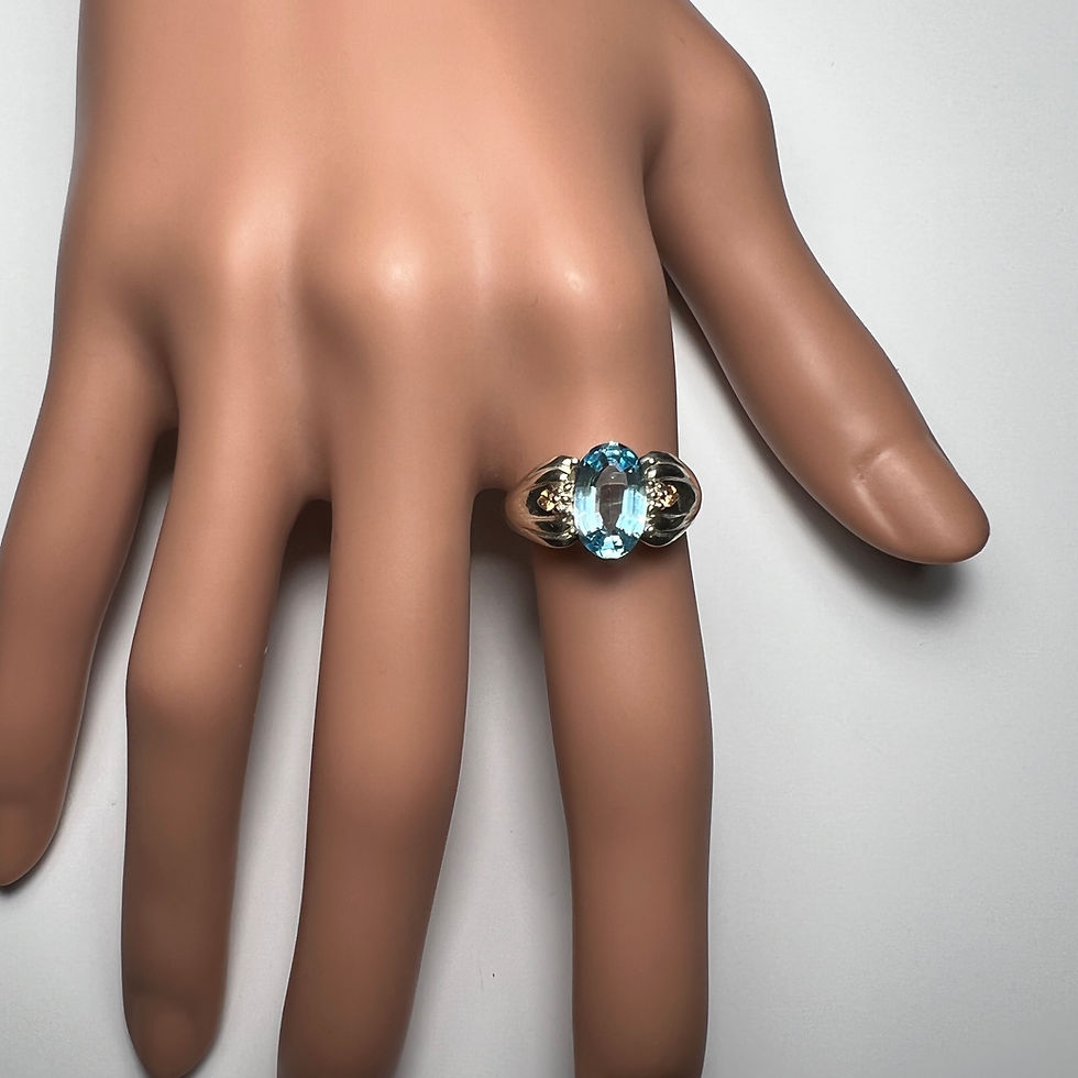 Miniatura: 1.9ct Natural Swiss Blue Topaz 925 Silver / Gold/ Platinum ring
