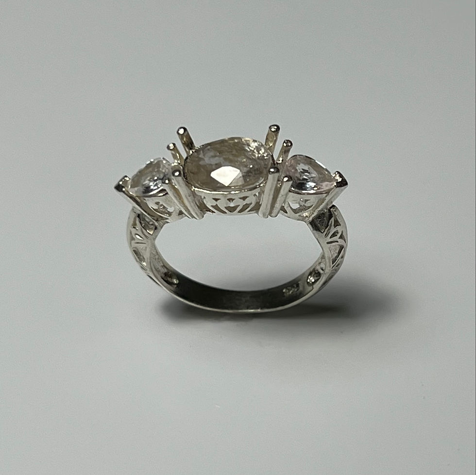 Миниатюра: Natural Untreated cream white Sapphire 925 Silver / Gold/ Platinum ring