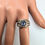 Miniature : Certified 1.45ct Natural Australian Parti Sapphire 925 Silver / Gold ring