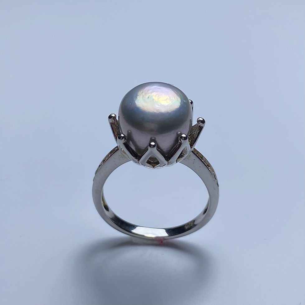 縮圖：Certified Cultured Freshwater Pearl silver grey 925 Silver / Gold/ Platinum ring