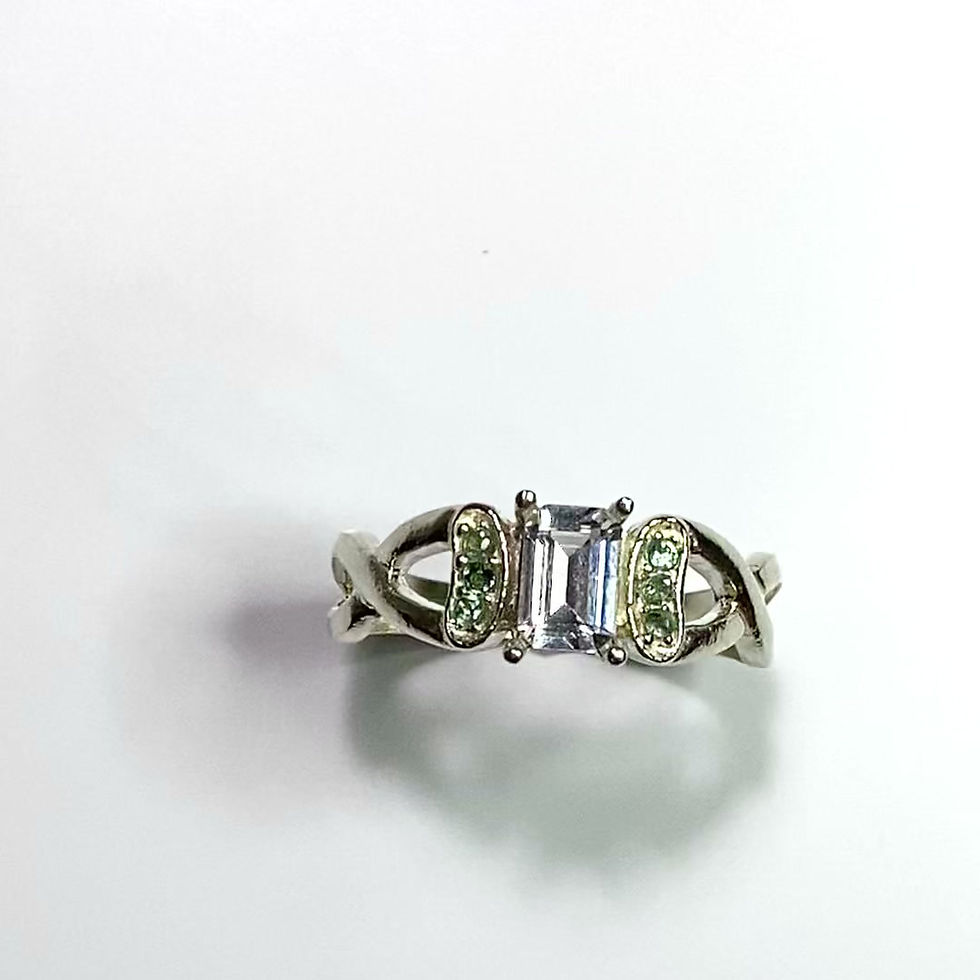 Миниатюра: Natural white sapphire 925 Silver / Gold/ Platinum ring
