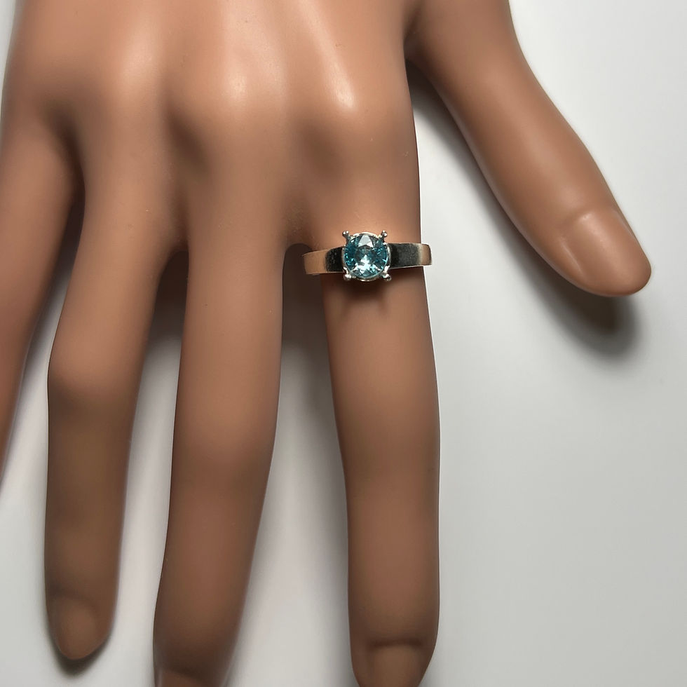 縮圖：Natural Cambodian Blue Zircon 925 Sterling silver Platinum/ 9ct 14k 18k yellow white rose red Gold seahorse engagement ring a