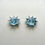 Miniature : 1.15cts Natural blue Topaz Silver /Gold / Platinum claster stud earrings