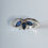 サムネイル： Natural royal blue sapphire 925 Silver / Gold wishbone wedding ring
