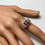 Miniatura: 1.3ct Natural Tourmaline Rubelite (Rubellite) 925 Silver / Gold/ ring