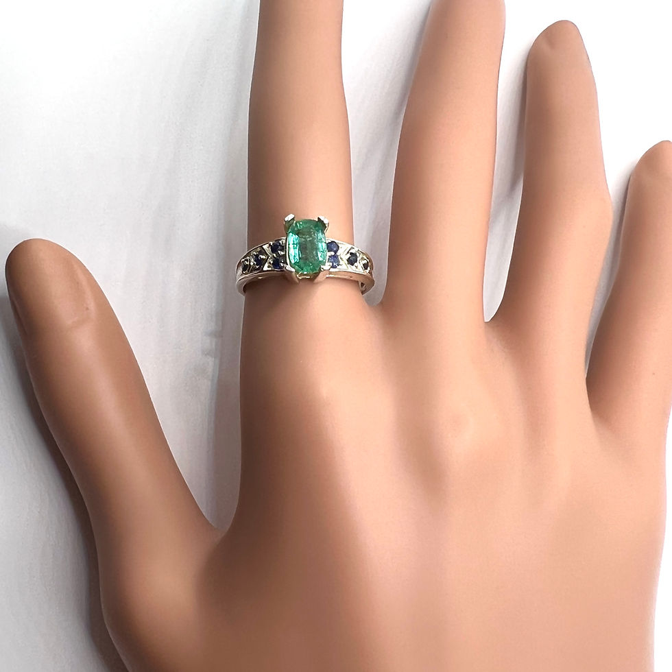 Миниатюра: 0.7ct Natural Colombian Emerald 925 Silver / Gold/ Platinum ring