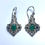Miniatura: 0.9ct Natural Emerald Silver /Gold floral drop earrings