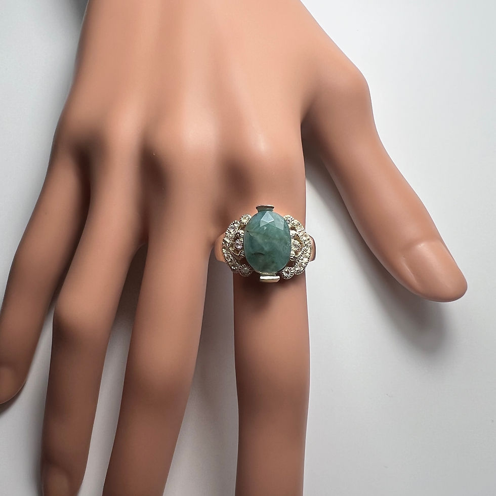 Thumbnail: 3.9cts Natural RARE Grandidierite 925 Silver / Gold/ Platinum ring