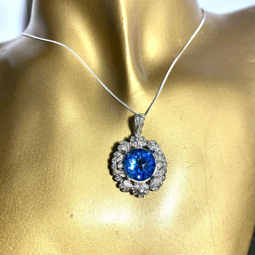 Thumbnail: 6.25ct Natural Swiss Blue Topaz Silver / Gold / Platinum pendant