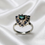 縮圖：0.55cts Moissanite blue greeb Lab Diamond ring 925 Silver, Gold, Platinum