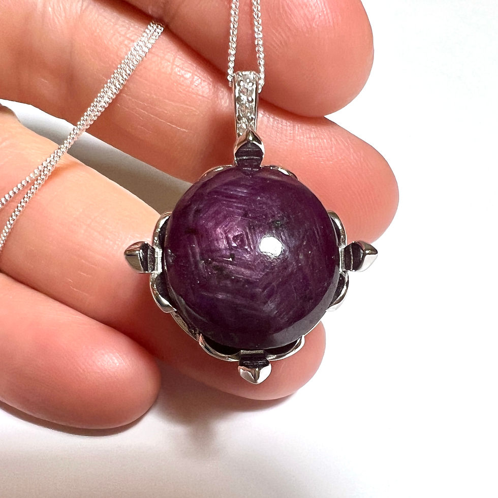 Thumbnail: 28.55ct Natural Star Ruby Silver / Gold / Platinum pendant on chain