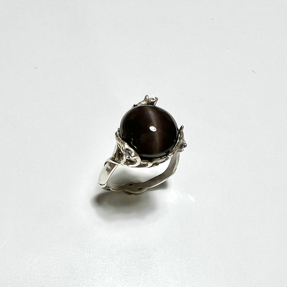 縮圖：7.2ct Rare Natural Sillimanite cat's eye Silver / Gold / Platinum ring