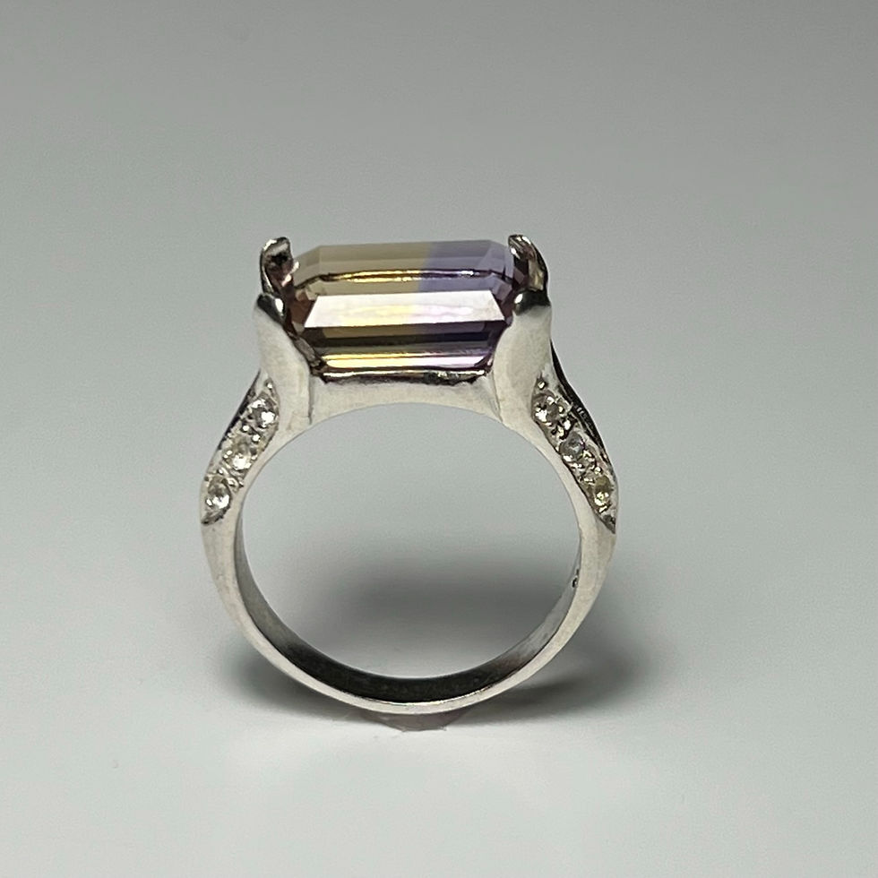 縮圖：4.7cts Natural Bi-colour Ametrine 925 Silver / Gold/ Platinum ring