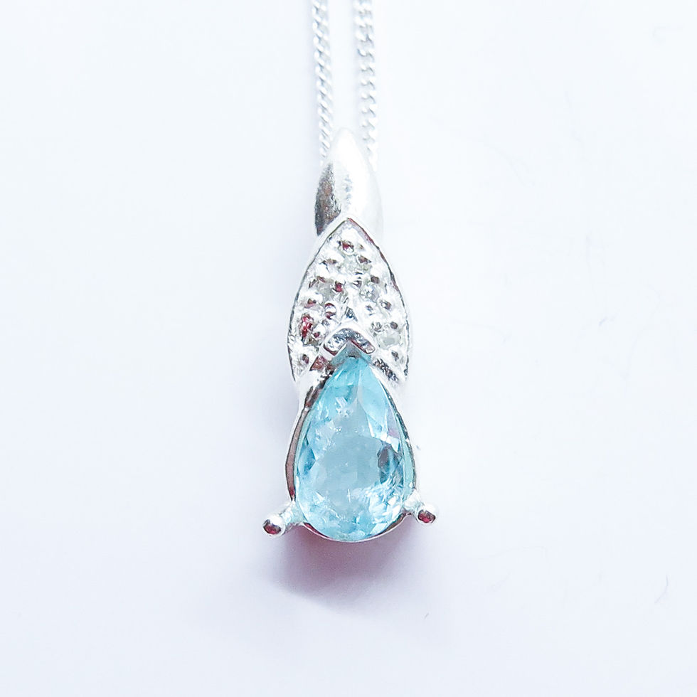 Natural paraiba blue Tourmaline Silver / Gold / Platinum pendant on chai
