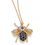 縮圖：Lab-grown Diamond & sapphire beetle pendant on chain 925 Sterling silver, Gold