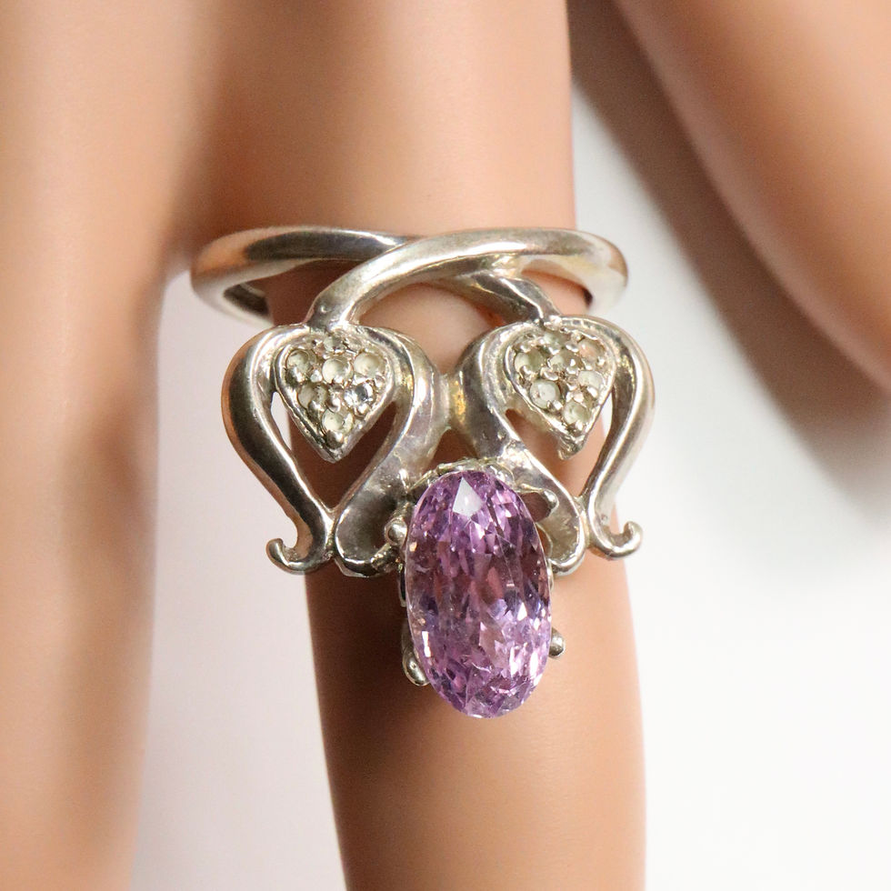 Miniatura: Certified 4.5ct Natural Patroke Pink Kunzite 925 Silver 9ct 14k 18k yellow white rose Gold Platinum engagement ring