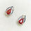 Miniatura: 0.85ct Natural Red Sapphire Silver /Gold pear stud earrings