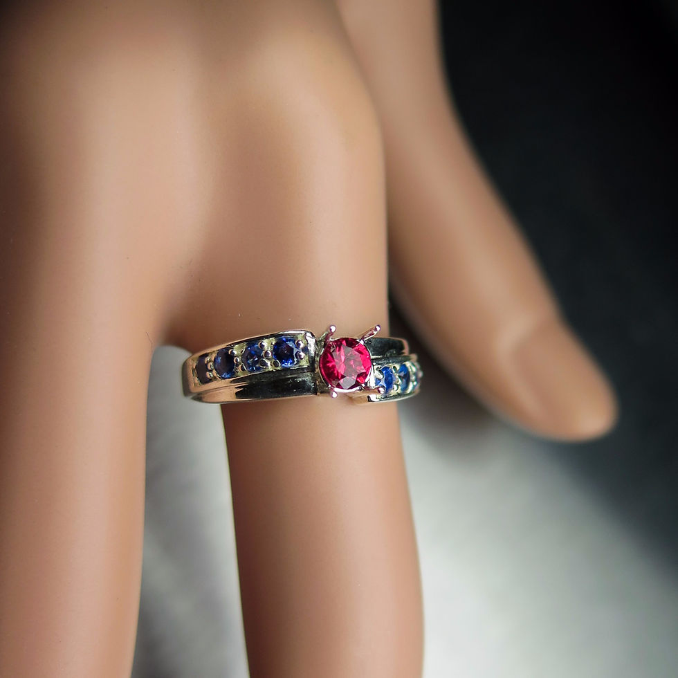Миниатюра: Natural Red Spinel 925 Silver / Gold/ Platinum soli