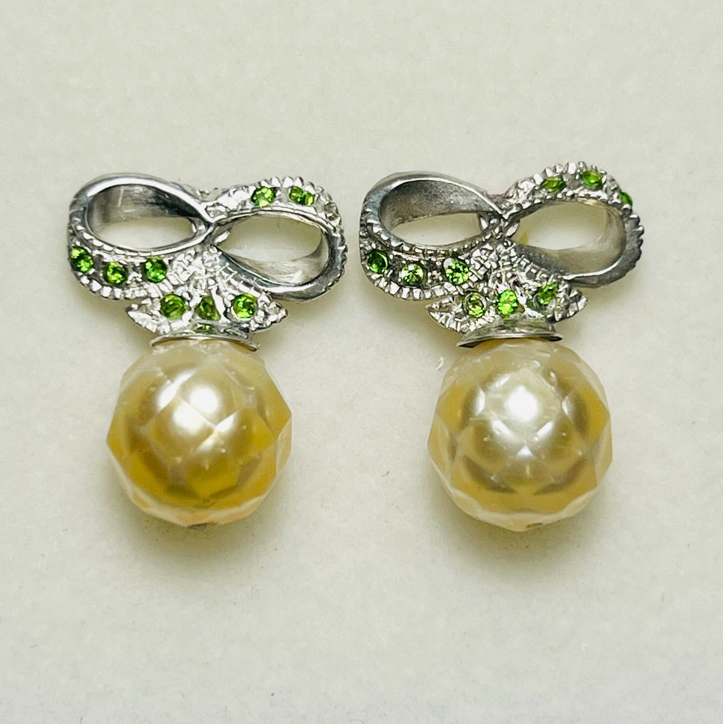 Cultured Faceted Golden south sea pearl  925 silver, 9ct 14k 18k 375 585 750 white yellow rose gold studs earrings