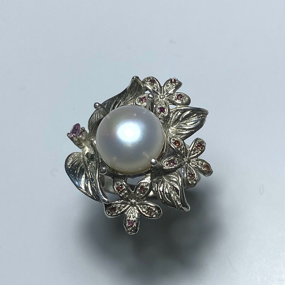 Miniatura: Certified Cultured Freshwater Pearl White 925 Silver / Gold/ Platinum ring
