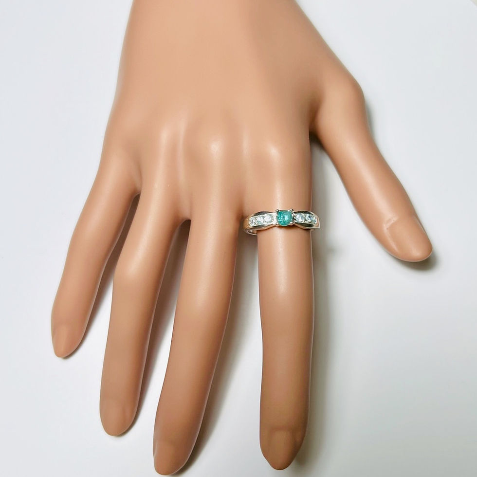 縮圖：0.35cts Natural Grandidierite 925 Silver / Gold/ Platinum ring