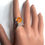縮圖：Certified 2.25ct Natural Mexican Fire Opal 925 Silver, Gold ring