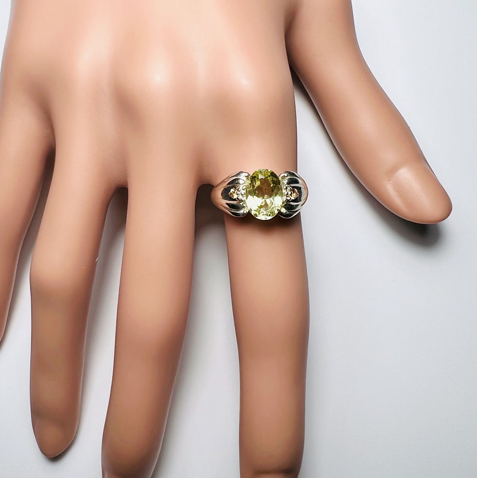 縮圖：1.65ct Rare Natural Light Green Sillimanite Silver / Gold / Platinum ring
