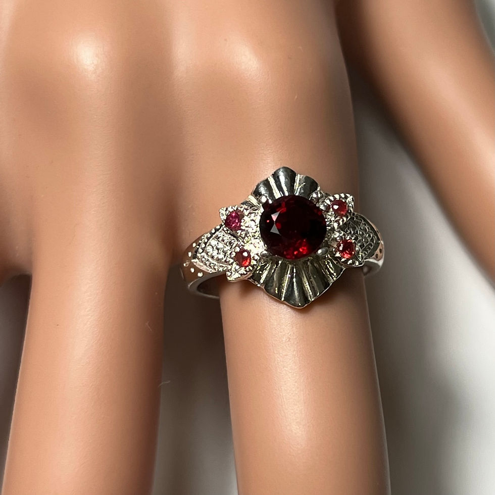 縮圖：1.45cts Natural Red Spinel cushion cut 925 Sterling silver 9ct 14k 18k 375 585 750 white yellow red Gold Platinum ring