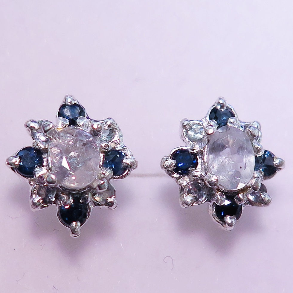Miniatura: Natural Alexandrite colour change green 925 Silver 9ct 14k 18k 375 585 750 Gold studs earrings