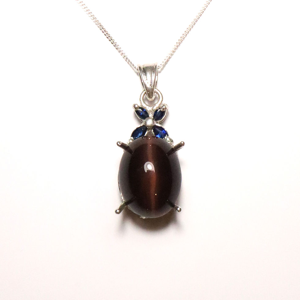 Thumbnail: 9.35ct Natural Cats eye scapolite Silver / Gold / Platinum pendant on chain