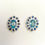 Miniatura: 2.15ct Natural Paraiba zircon Silver /Gold halo stud earrings cluster