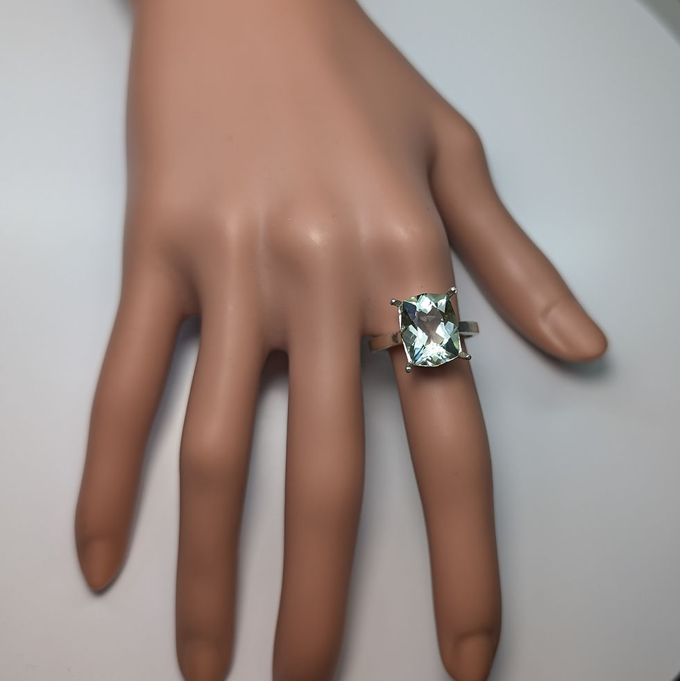 Miniatura: 5.6cts Natural Amethyst (Prasiolite) 925 Silver / Gold/ Platinum solitaire ring