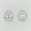 Miniatura: Natural Pink Morganite Silver /Gold / Platinum earrings studs halo cluster