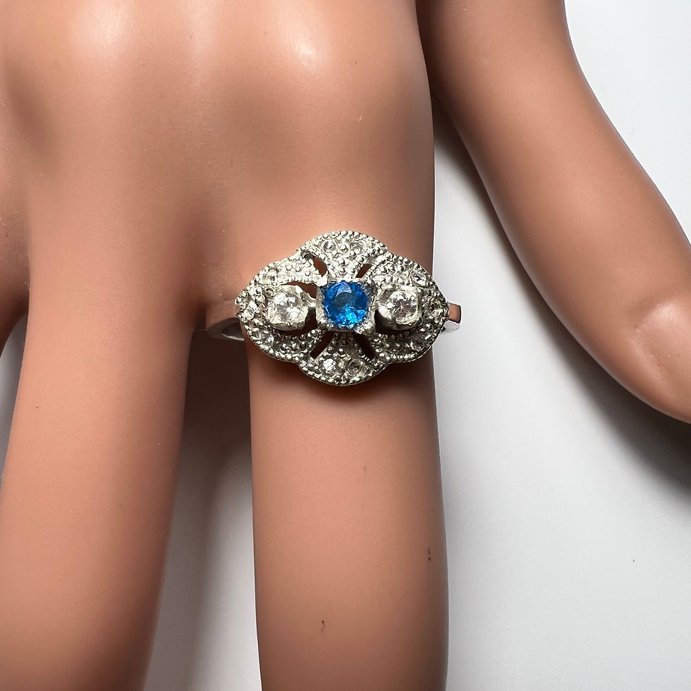 縮圖：Certified Natural HAUYNE Hauynite 925 Silver / Gold/ Platinum ring