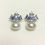 Miniature : Certified Cultured White Freshwater Pearl 925 Silver /Gold stud earrings