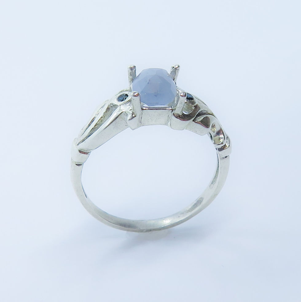 Миниатюра: 1ct Natural Sapphire blue violet 925 Silver / Gold/ Platinum ring
