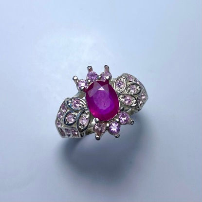 Миниатюра: Natural Ruby 925 Silver / Gold/ Platinum solitaire