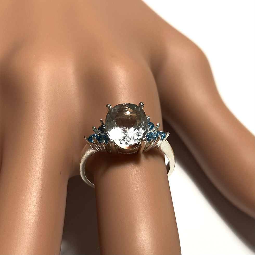 Miniatura: 2.5ct Natural Goshenite Beryl aquamarine 925 Silver / Gold/ Platinum ring