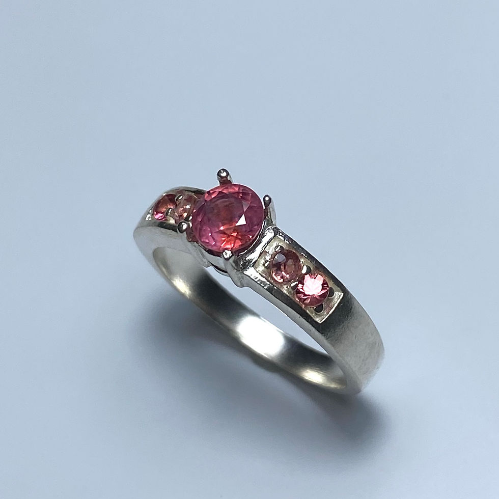 Миниатюра: 1ct Natural Padparadscha pink sapphire 925 Silver / Gold/ ring