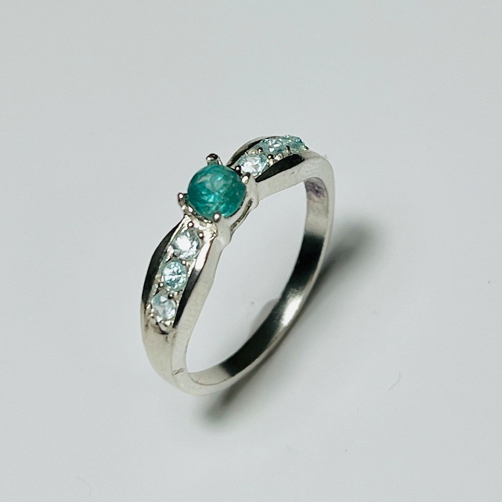 縮圖：0.35cts Natural Grandidierite 925 Silver / Gold/ Platinum ring
