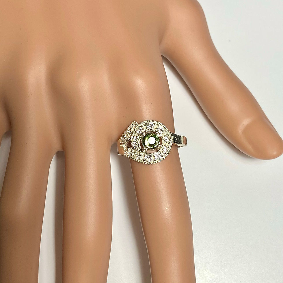 Thumbnail: RARE 0.45cts Natural Kornerupine 925 Silver / Gold/ Platinum ring