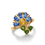 サムネイル： Natural Blue Kyanite forget-me-not flower ring 925 Silver, Gold, Platinum
