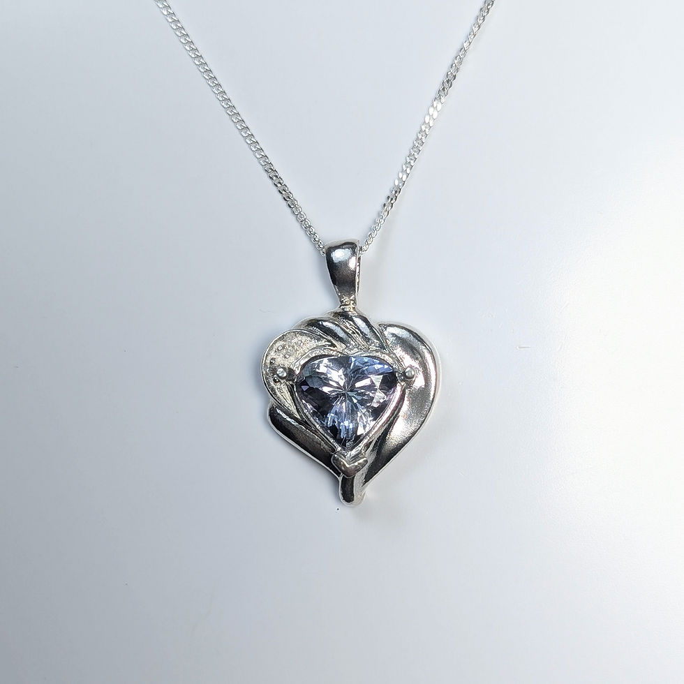 Миниатюра: 1.47ct Natural blue violet Tanzanite Silver / Gold / Platinum heart pendant