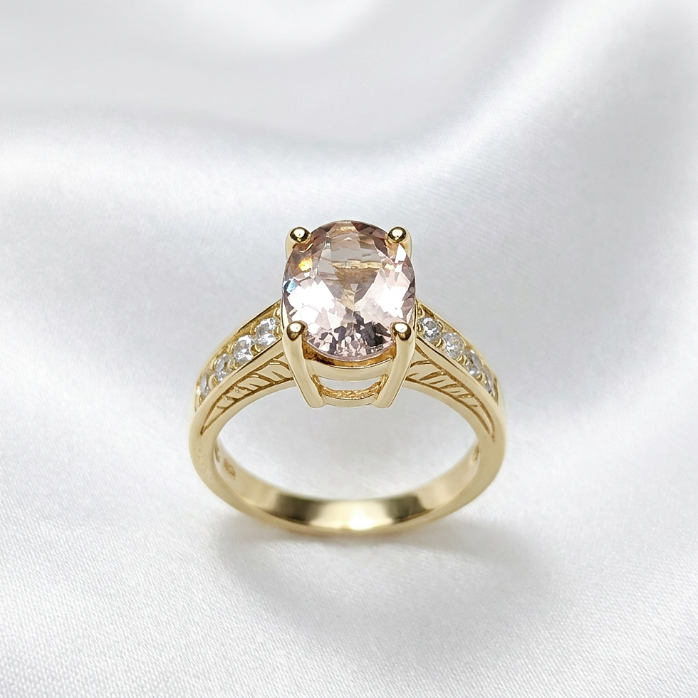 Miniatura: 2.07ct Natural Pink Morganite Beryl ring 925 Silver, Gold, Platinum