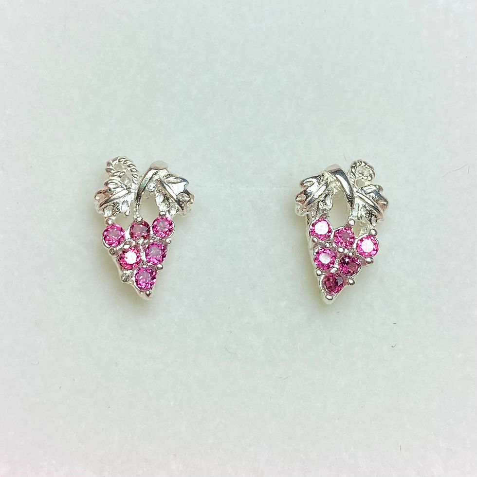 Miniatura: Natural Rhodolite Garnet Silver/ Gold/Platinum stud earrings