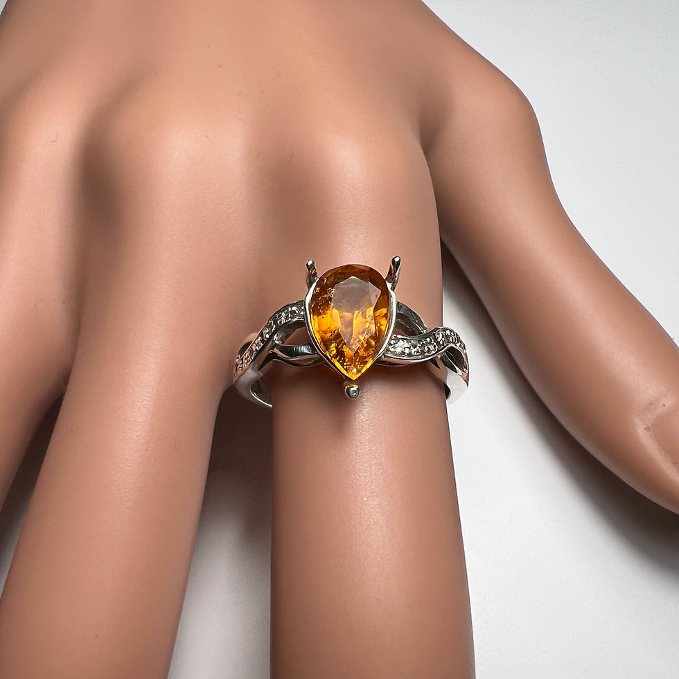 Miniatura: 1.6ct Rare Natural Clinohumite 925 Silver / Gold/ Platinum ring