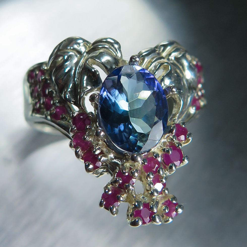 Natural purple blue Tanzanite 925 Silver 9ct 14k 18k 375 585 750 Gold Platinum oval cut cocktail ring